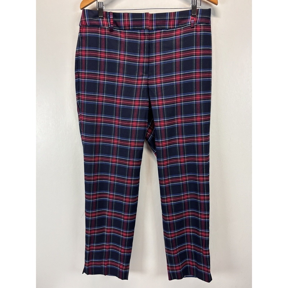 NEW! Talbots High Waist Hampshire Ankle Pants Sz 14W Plus Plaid Tartan Wool